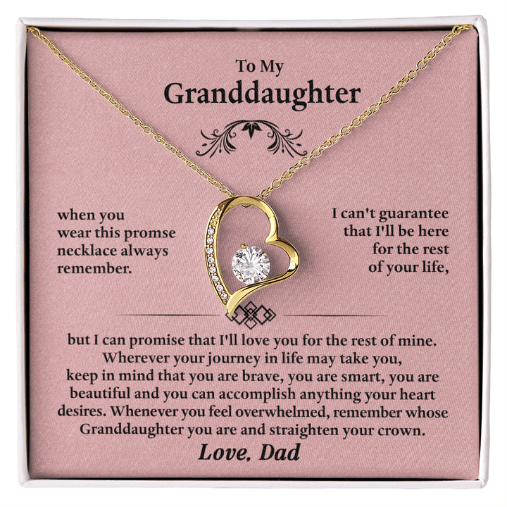 Forever Love Necklace for Granddaughter – Meaningful Gift from Grandpa, Symbol of Love, Strength & Promise - Whimsical Shoppe