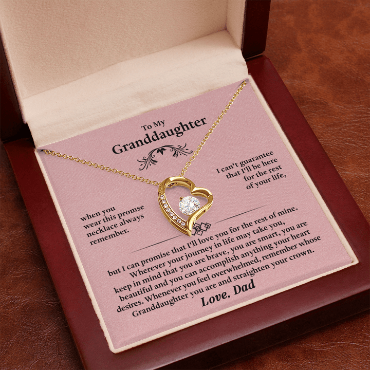 Forever Love Necklace for Granddaughter – Meaningful Gift from Grandpa, Symbol of Love, Strength & Promise - Whimsical Shoppe