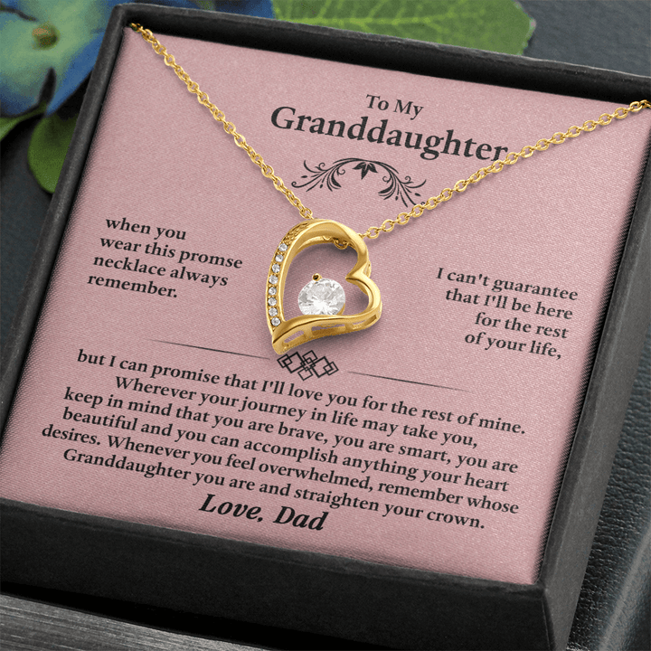 Forever Love Necklace for Granddaughter – Meaningful Gift from Grandpa, Symbol of Love, Strength & Promise - Whimsical Shoppe