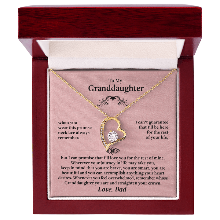 Forever Love Necklace for Granddaughter – Meaningful Gift from Grandpa, Symbol of Love, Strength & Promise - Whimsical Shoppe