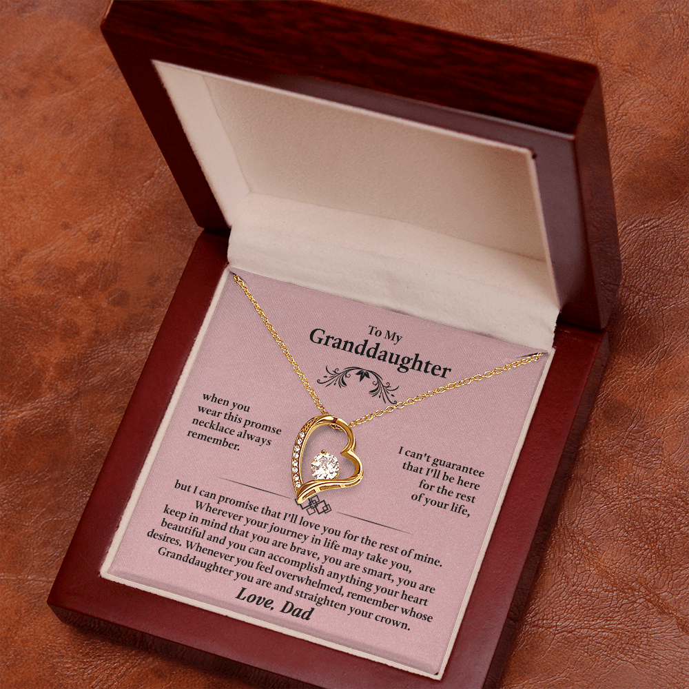 Forever Love Necklace for Granddaughter – Meaningful Gift from Grandpa, Symbol of Love, Strength & Promise - Whimsical Shoppe