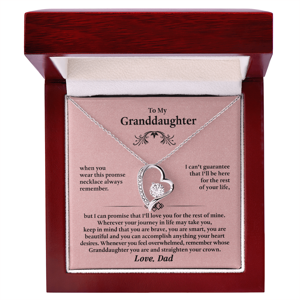 Forever Love Necklace for Granddaughter – Meaningful Gift from Grandpa, Symbol of Love, Strength & Promise - Whimsical Shoppe