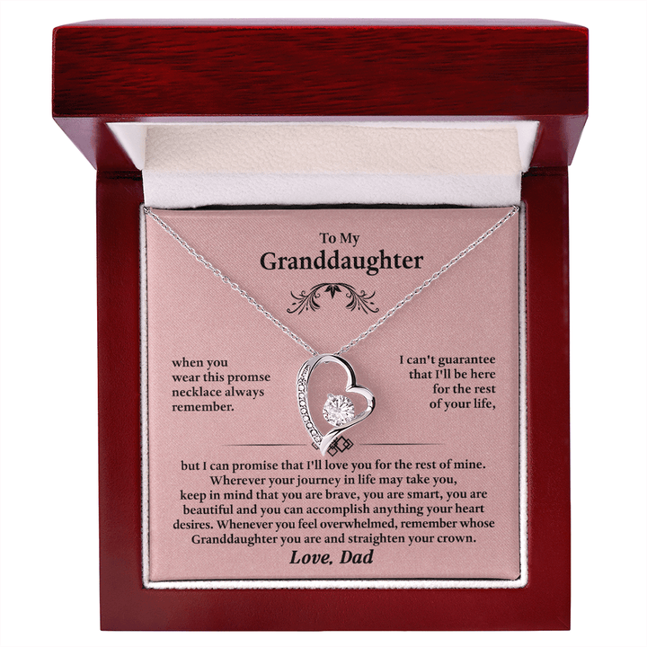 Forever Love Necklace for Granddaughter – Meaningful Gift from Grandpa, Symbol of Love, Strength & Promise - Whimsical Shoppe