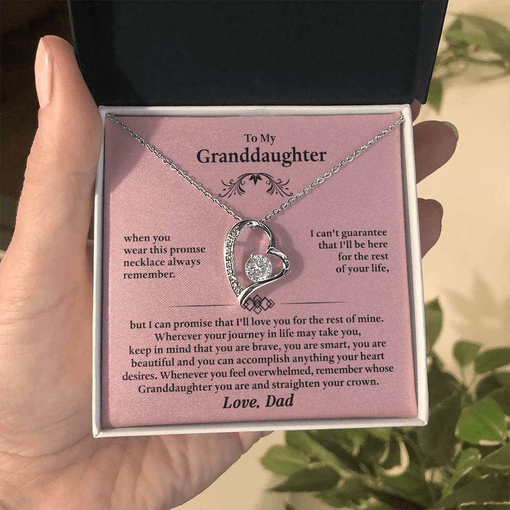 Forever Love Necklace for Granddaughter – Meaningful Gift from Grandpa, Symbol of Love, Strength & Promise - Whimsical Shoppe