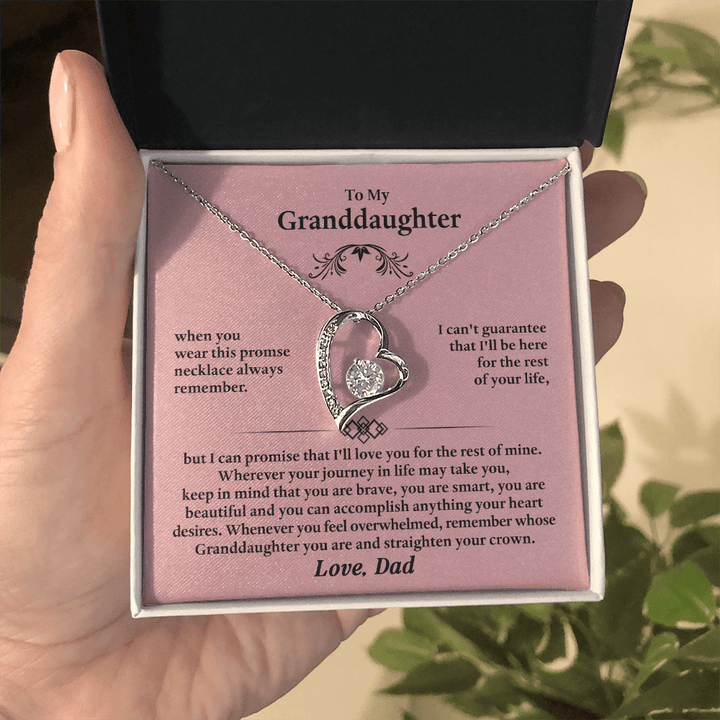 Forever Love Necklace for Granddaughter – Meaningful Gift from Grandpa, Symbol of Love, Strength & Promise - Whimsical Shoppe