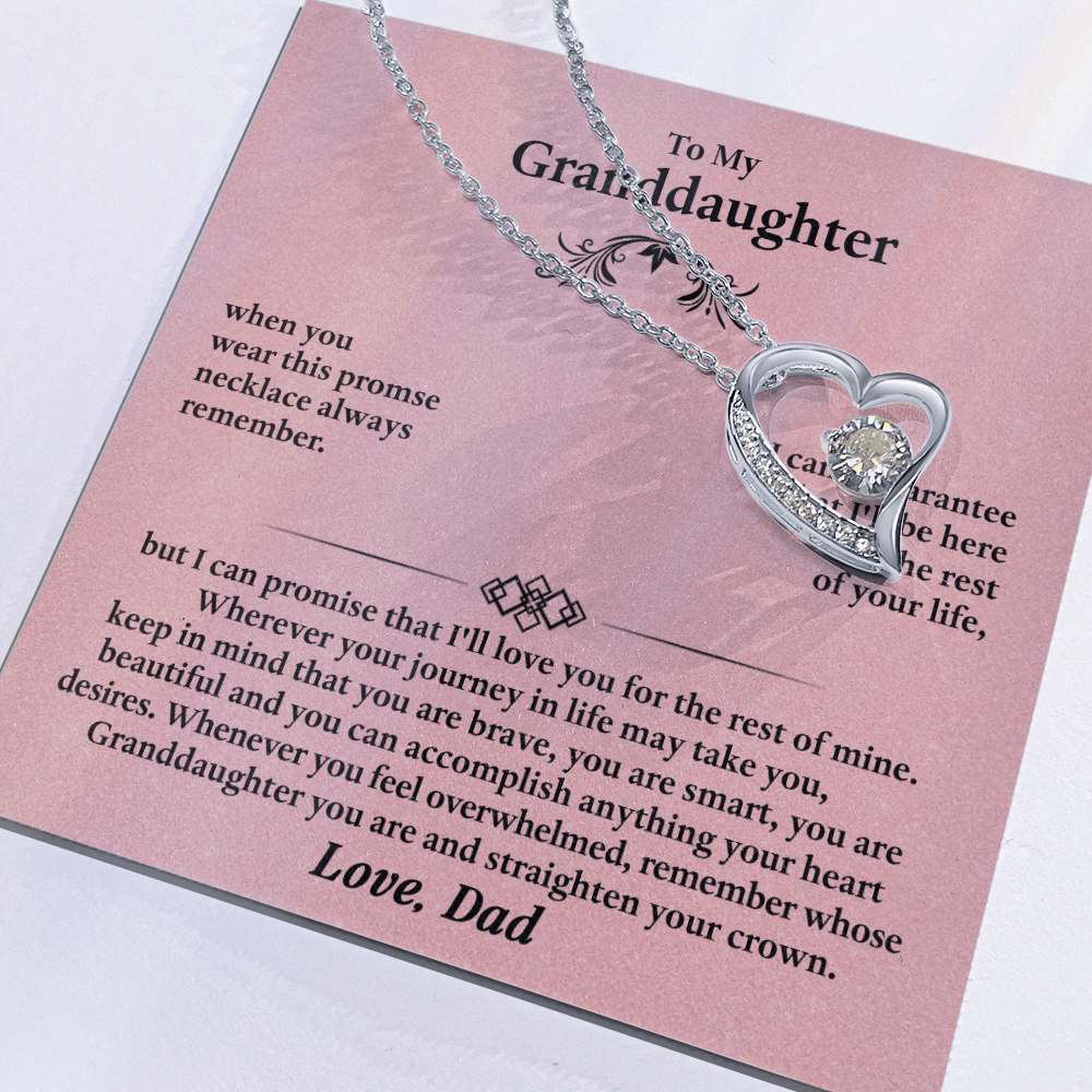 Forever Love Necklace for Granddaughter – Meaningful Gift from Grandpa, Symbol of Love, Strength & Promise - Whimsical Shoppe
