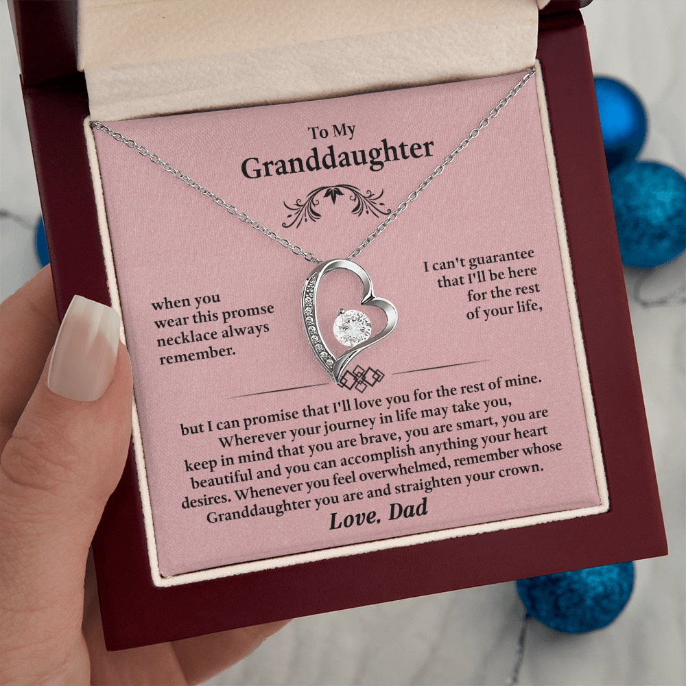 Forever Love Necklace for Granddaughter – Meaningful Gift from Grandpa, Symbol of Love, Strength & Promise - Whimsical Shoppe