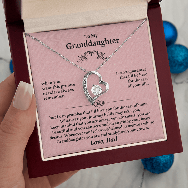 Forever Love Necklace for Granddaughter – Meaningful Gift from Grandpa, Symbol of Love, Strength & Promise - Whimsical Shoppe