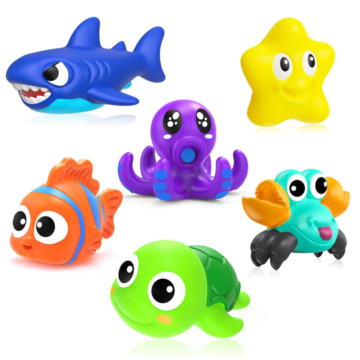 FWXZBKK Mold - Free Bath Toys (No - Hole) – 6 - Pack Ocean Animals, BPA - Free, Dishwasher - Safe Baby & Toddler Bath/Pool Toys (6–12M, 1–4Y) - Whimsical Shoppe
