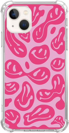 Artistic Hippy Rainbow Smiley Flower Case for iPhone 15 Pro Max