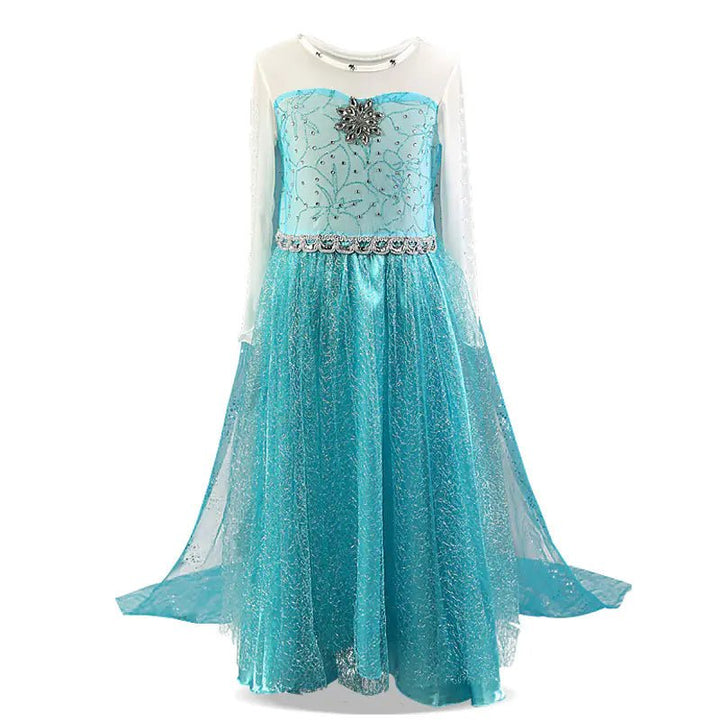 Girls Frozen Elsa Princess Dress - Cotton Blend (110cm - 150cm) - Whimsical Shoppe