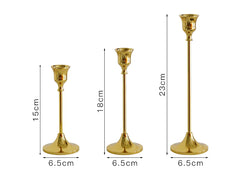 Elegant Vintage Gold Candle Holder – Antique Finish Centerpiece for Taper, Pillar & Votive Candles