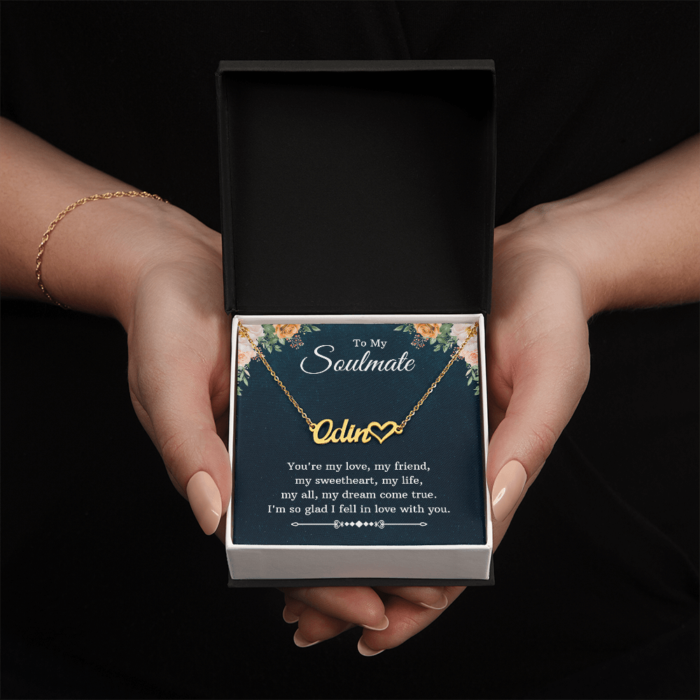 Heart Name Necklace – For Soulmate | Personalized Script Pendant, Custom Romantic Gift - Whimsical Shoppe