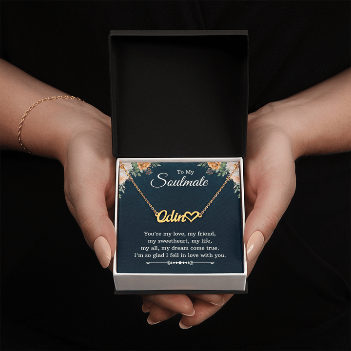 Heart Name Necklace – For Soulmate | Personalized Script Pendant, Custom Romantic Gift - Whimsical Shoppe