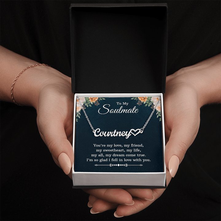 Heart Name Necklace – For Soulmate | Personalized Script Pendant, Custom Romantic Gift - Whimsical Shoppe