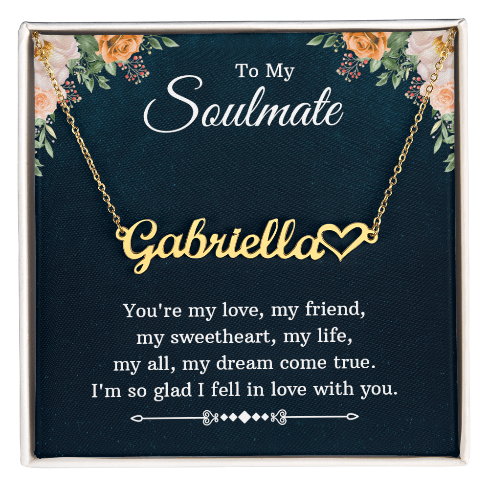 Heart Name Necklace – For Soulmate | Personalized Script Pendant, Custom Romantic Gift - Whimsical Shoppe