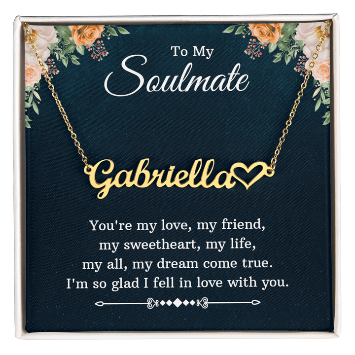 Heart Name Necklace – For Soulmate | Personalized Script Pendant, Custom Romantic Gift - Whimsical Shoppe