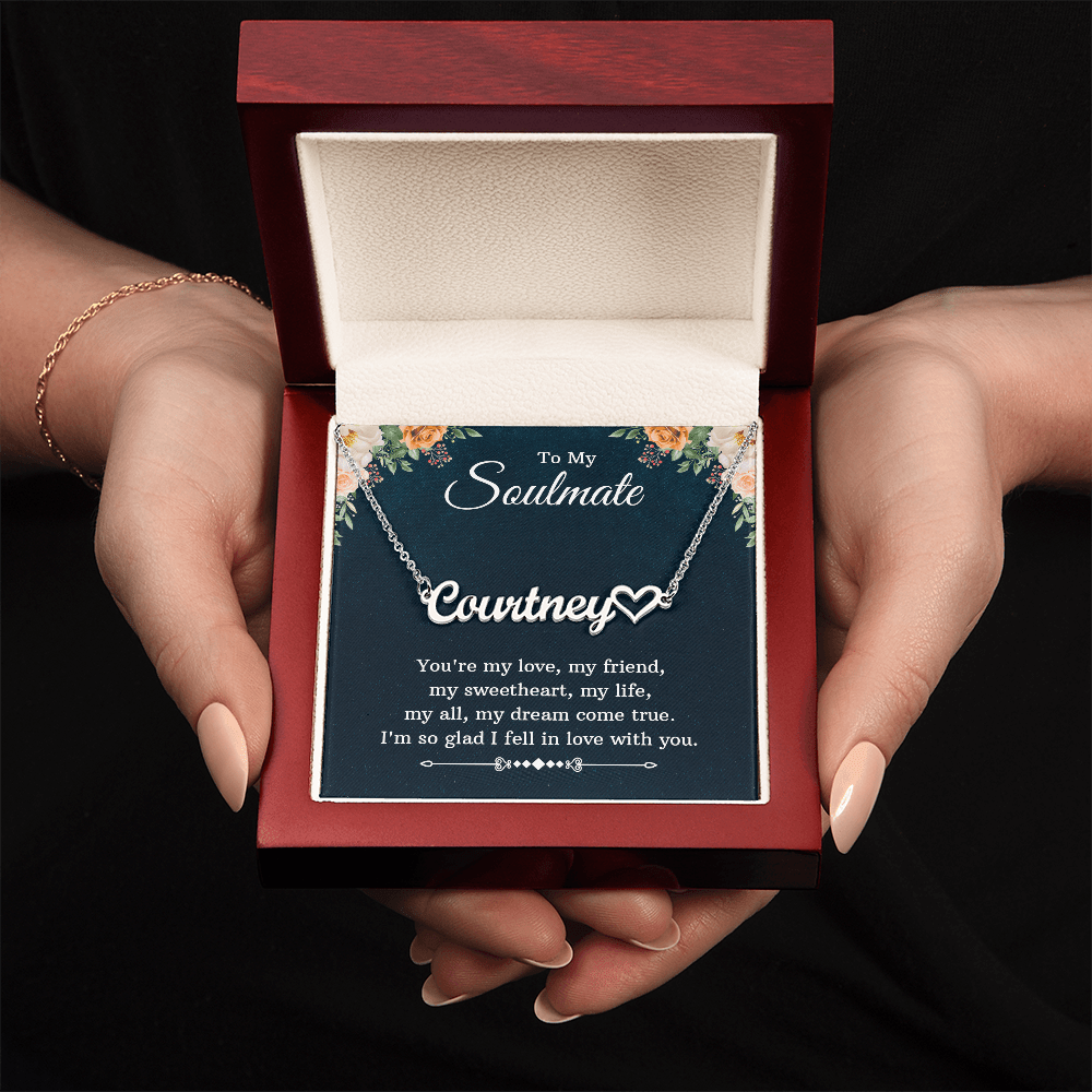 Heart Name Necklace – For Soulmate | Personalized Script Pendant, Custom Romantic Gift - Whimsical Shoppe