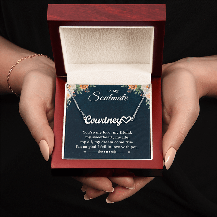Heart Name Necklace – For Soulmate | Personalized Script Pendant, Custom Romantic Gift - Whimsical Shoppe