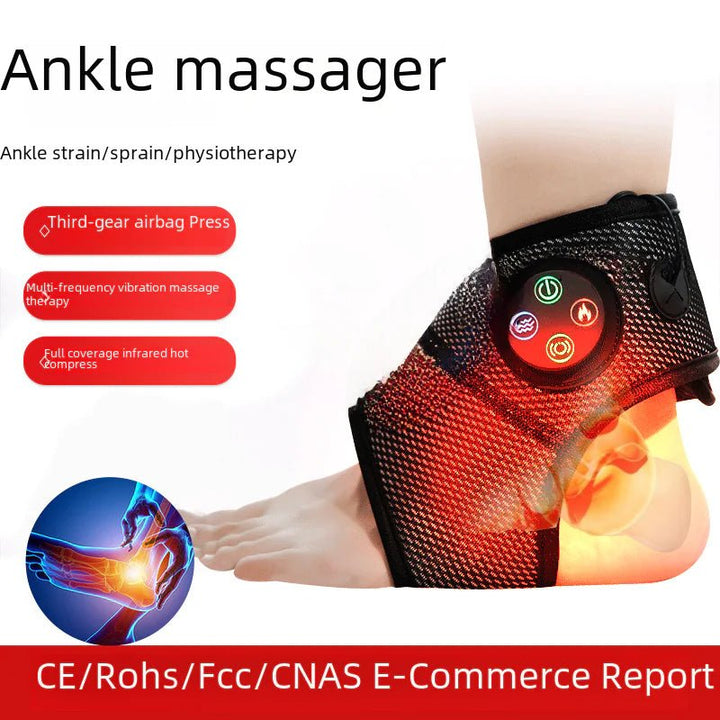 Heated Vibration Ankle Massager – Infrared Compression Therapy for Pain Relief & Recovery (USB Rechargeable, 0.28 kg) - Whimsical Shoppe