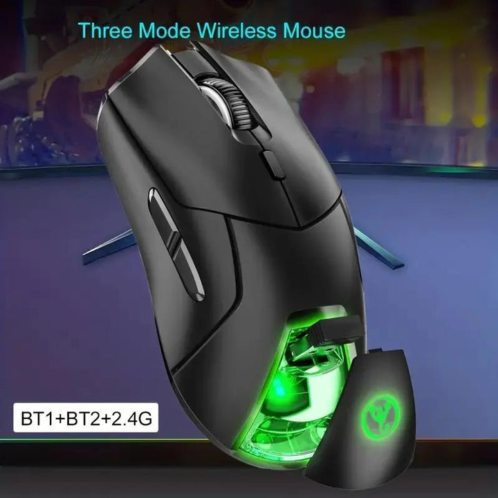 HXSJ 2.4G Wireless Mute Game Mouse – 4000DPI Adjustable, 6 Keys, USB Plug - and - Play (Black/White) - Whimsical Shoppe