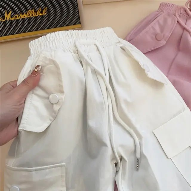 Infant/Toddler Cotton Cargo Pants - Mid - Waist (90 - 140cm) - Whimsical Shoppe