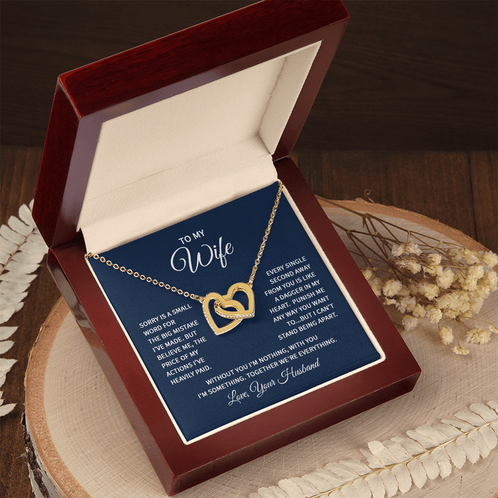 Interlocking Hearts Necklace - For Wife From Husband - Whimsical Shoppe