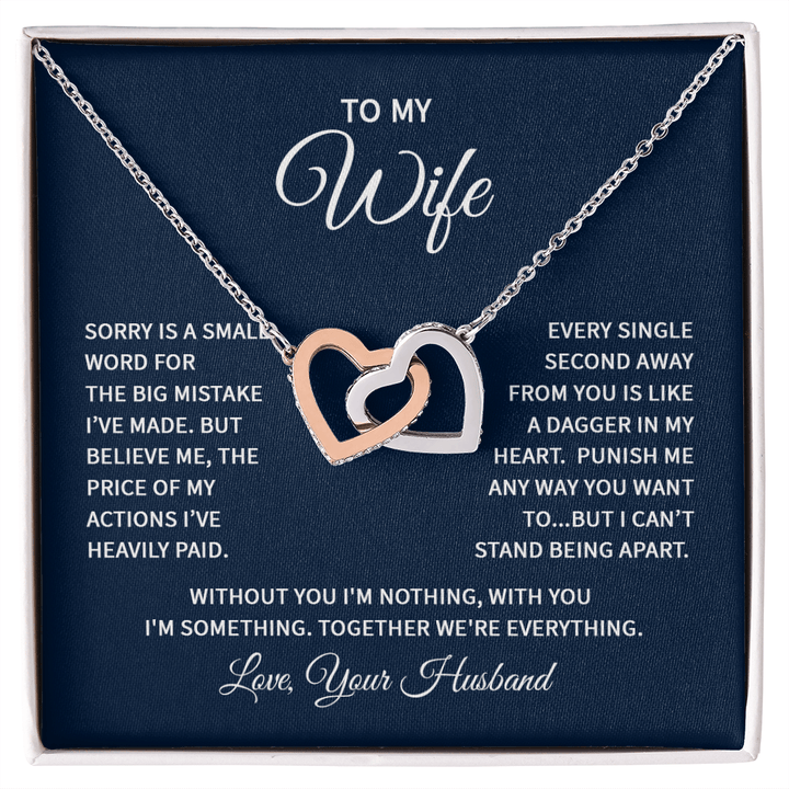 Interlocking Hearts Necklace - For Wife From Husband - Whimsical Shoppe