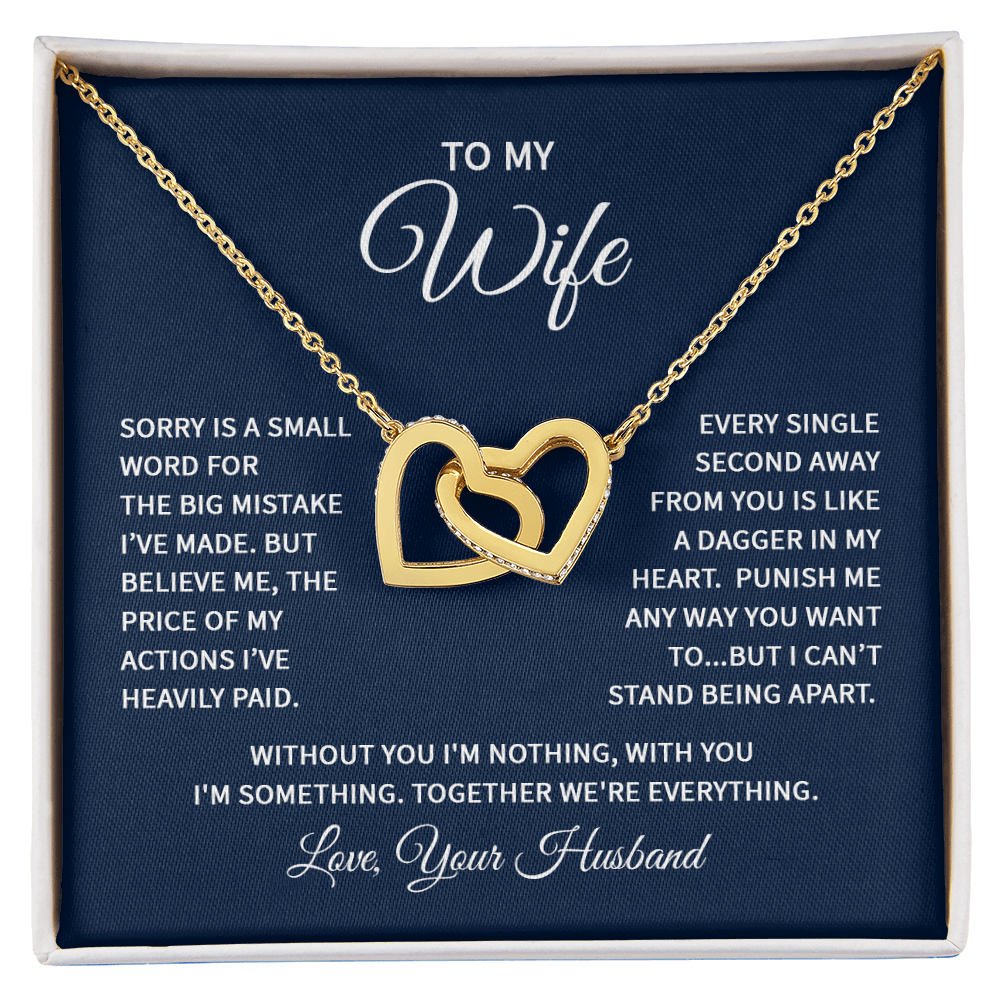 Interlocking Hearts Necklace - For Wife From Husband - Whimsical Shoppe