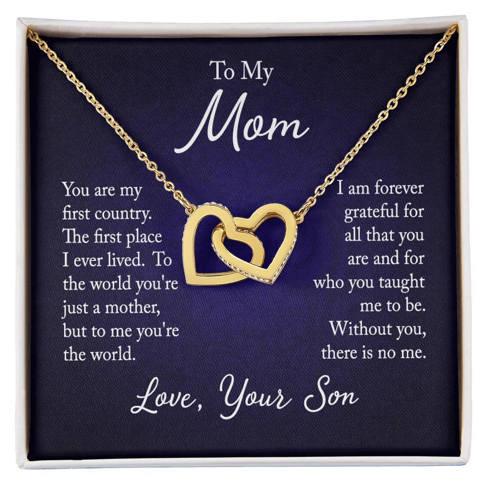 Interlocking Hearts Necklace – Gift for Mom from Son | Meaningful Mother’s Love Jewelry - Whimsical Shoppe