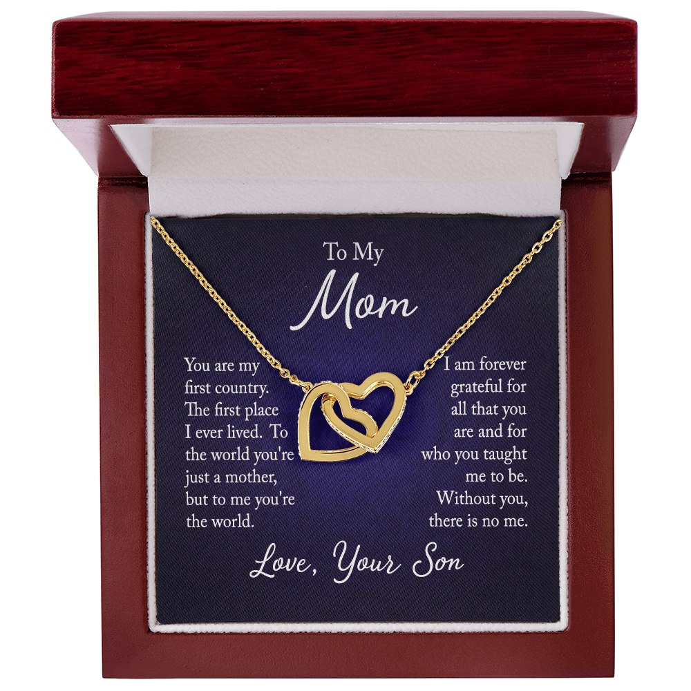 Interlocking Hearts Necklace – Gift for Mom from Son | Meaningful Mother’s Love Jewelry - Whimsical Shoppe
