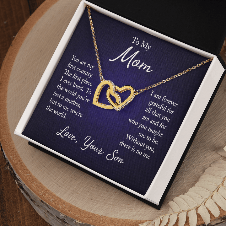 Interlocking Hearts Necklace – Gift for Mom from Son | Meaningful Mother’s Love Jewelry - Whimsical Shoppe