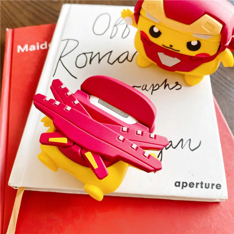 Iron Man 3D AirPods Case – Silicone Flip Cover for AirPods 1/2 & AirPods Pro (Lightweight 0.085 kg) - Whimsical Shoppe