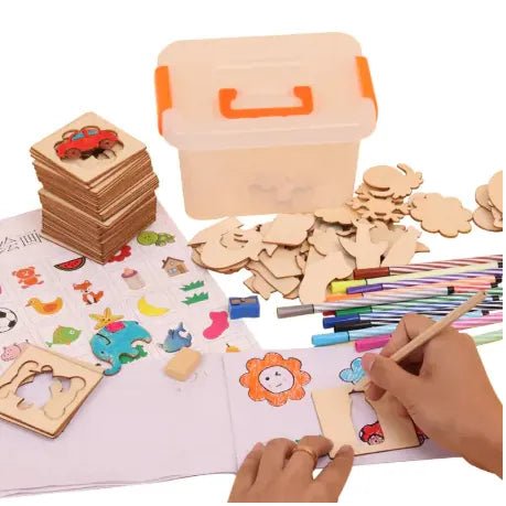 Kids’ Art Set with Templates - Whimsical Shoppe
