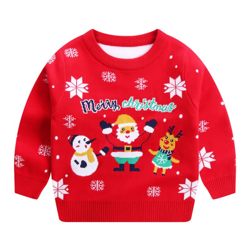 Kids Christmas Tree Knitted Sweater - Cotton Pullover (90cm - 140cm) - Whimsical Shoppe