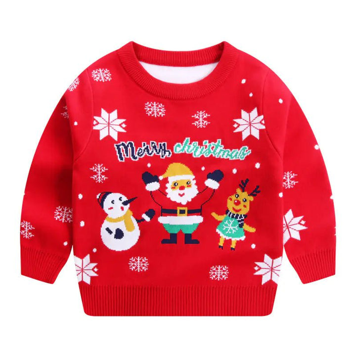 Kids Christmas Tree Knitted Sweater - Cotton Pullover (90cm - 140cm) - Whimsical Shoppe