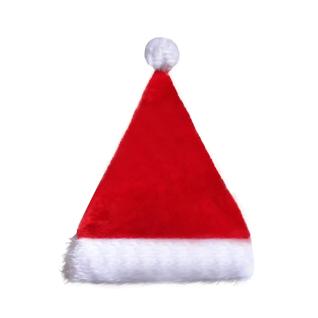 LED Light - Up Santa Hat – Plush Christmas Hat for Kids & Adults, 20 - Color Twinkling LEDs (Batteries Included) - Whimsical Shoppe