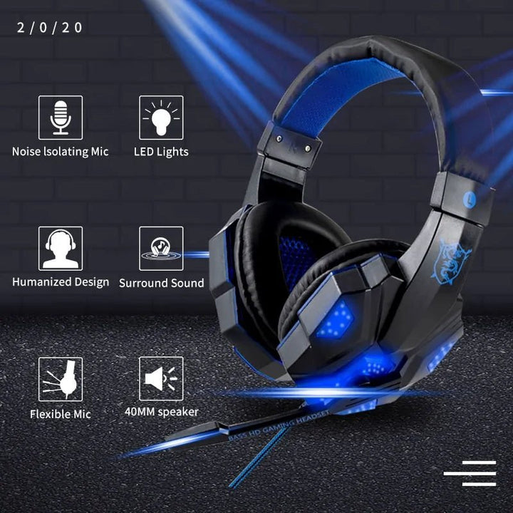 LED Light Wired Gamer Headset - Whimsical Shoppe