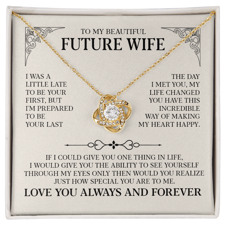 Love Knot Necklace for Future Wife – Romantic Promise & Engagement Gift, Forever Love Jewelry - Whimsical Shoppe