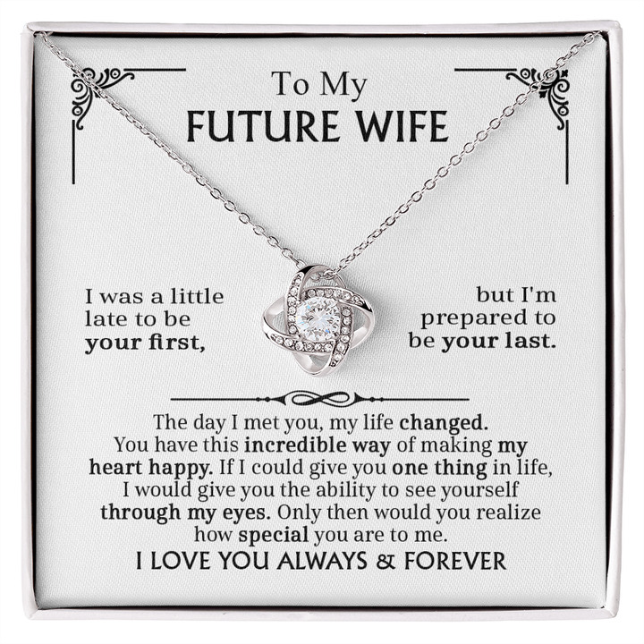 Love Knot Necklace for Future Wife – Romantic Promise & Engagement Gift, Forever Love Jewelry - Whimsical Shoppe