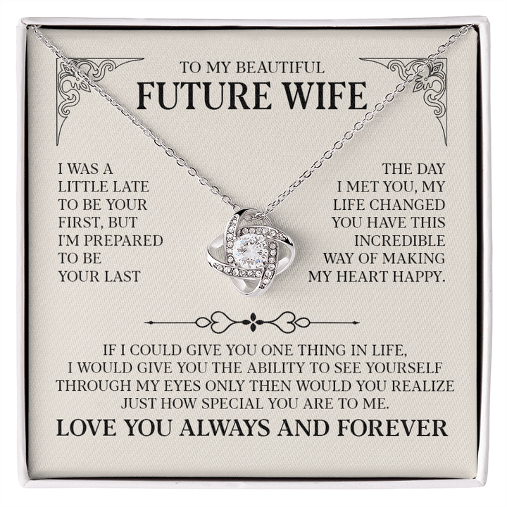 Love Knot Necklace for Future Wife – Romantic Promise & Engagement Gift, Forever Love Jewelry - Whimsical Shoppe