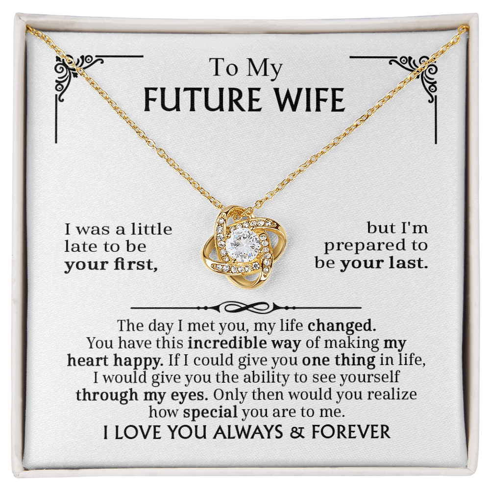 Love Knot Necklace for Future Wife – Romantic Promise & Engagement Gift, Forever Love Jewelry - Whimsical Shoppe