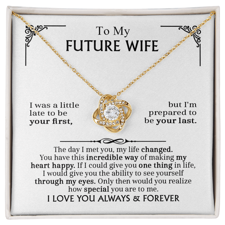 Love Knot Necklace for Future Wife – Romantic Promise & Engagement Gift, Forever Love Jewelry - Whimsical Shoppe