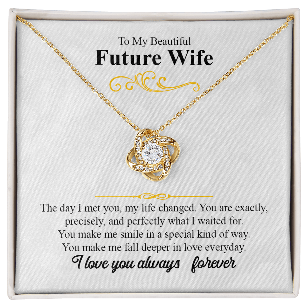 Love Knot Necklace for Future Wife – Romantic Promise & Engagement Gift, Symbol of Forever Love - Whimsical Shoppe