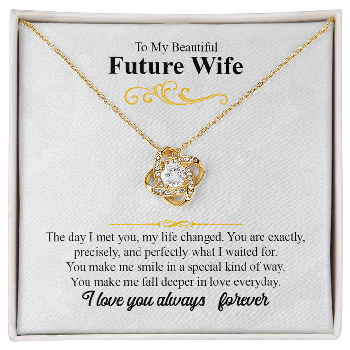Love Knot Necklace for Future Wife – Romantic Promise & Engagement Gift, Symbol of Forever Love - Whimsical Shoppe
