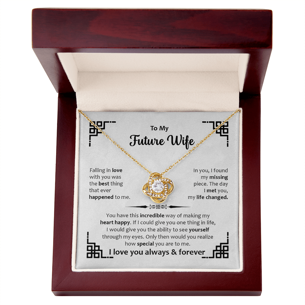 Love Knot Necklace for Future Wife – Romantic Promise & Engagement Gift Symbolizing Eternal Love - Whimsical Shoppe