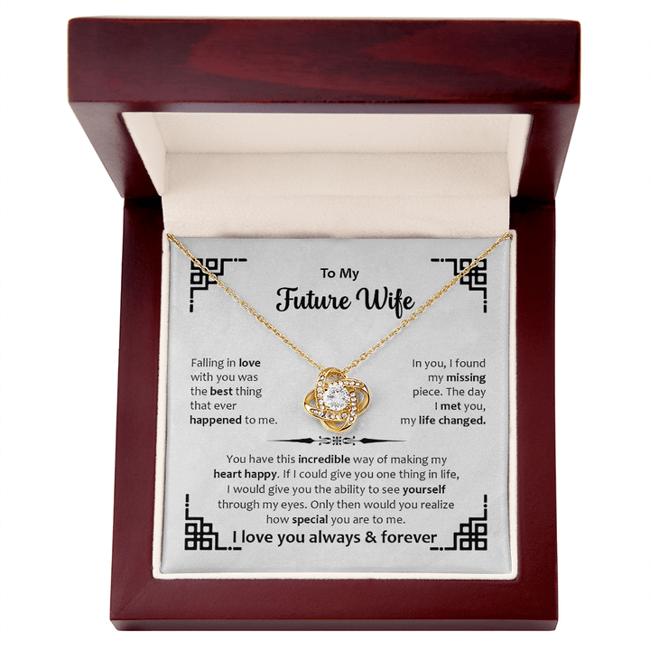 Love Knot Necklace for Future Wife – Romantic Promise & Engagement Gift Symbolizing Eternal Love - Whimsical Shoppe