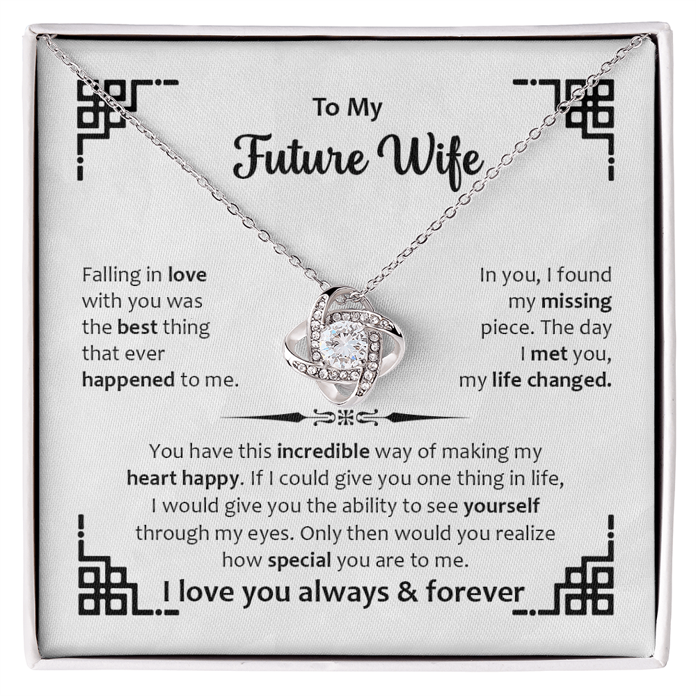 Love Knot Necklace for Future Wife – Romantic Promise & Engagement Gift Symbolizing Eternal Love - Whimsical Shoppe