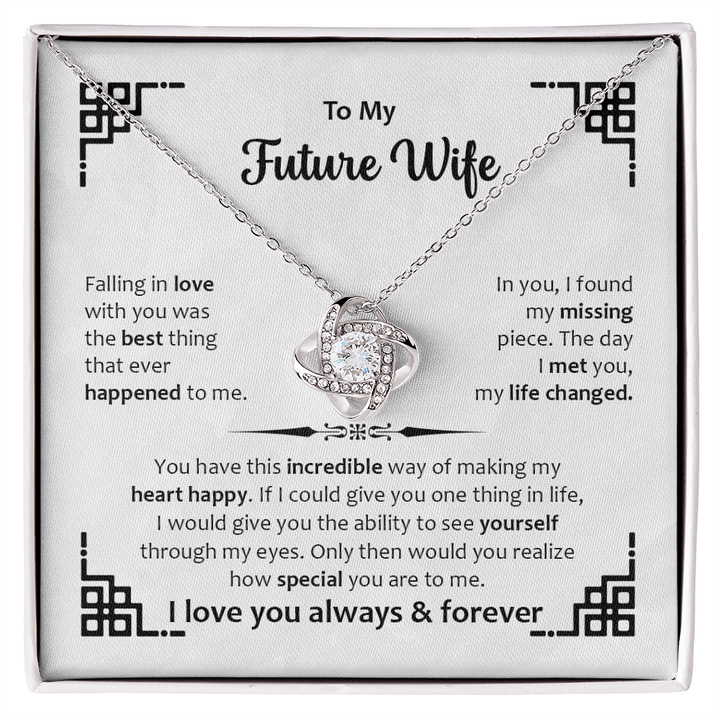 Love Knot Necklace for Future Wife – Romantic Promise & Engagement Gift Symbolizing Eternal Love - Whimsical Shoppe