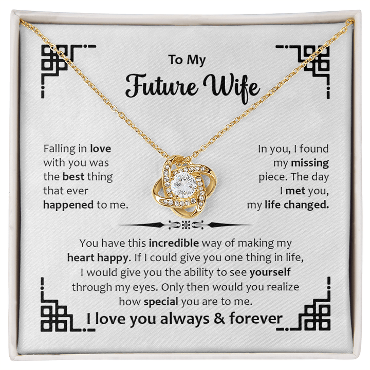 Love Knot Necklace for Future Wife – Romantic Promise & Engagement Gift Symbolizing Eternal Love - Whimsical Shoppe